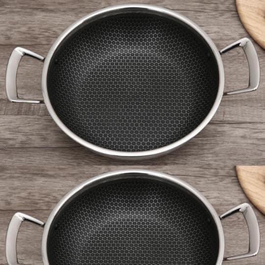 CHẢO TỔ ONG 2 QUAI MẪU MỚI SIZE 28 - 30CM, CHẢO TỔ ONG ĐÁY PHẲNG 2 QUAI MẪU MỚI