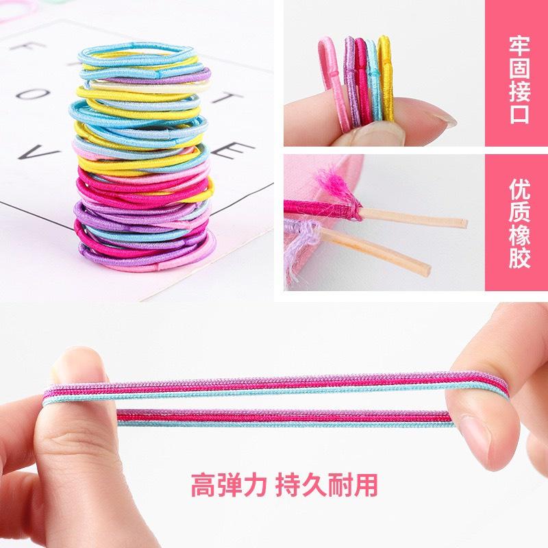 TÚI 100 THUN TRƠN PHỐI MÀU TẠO KIỂU TÓC CHO BÉ - NUNAM SHOP