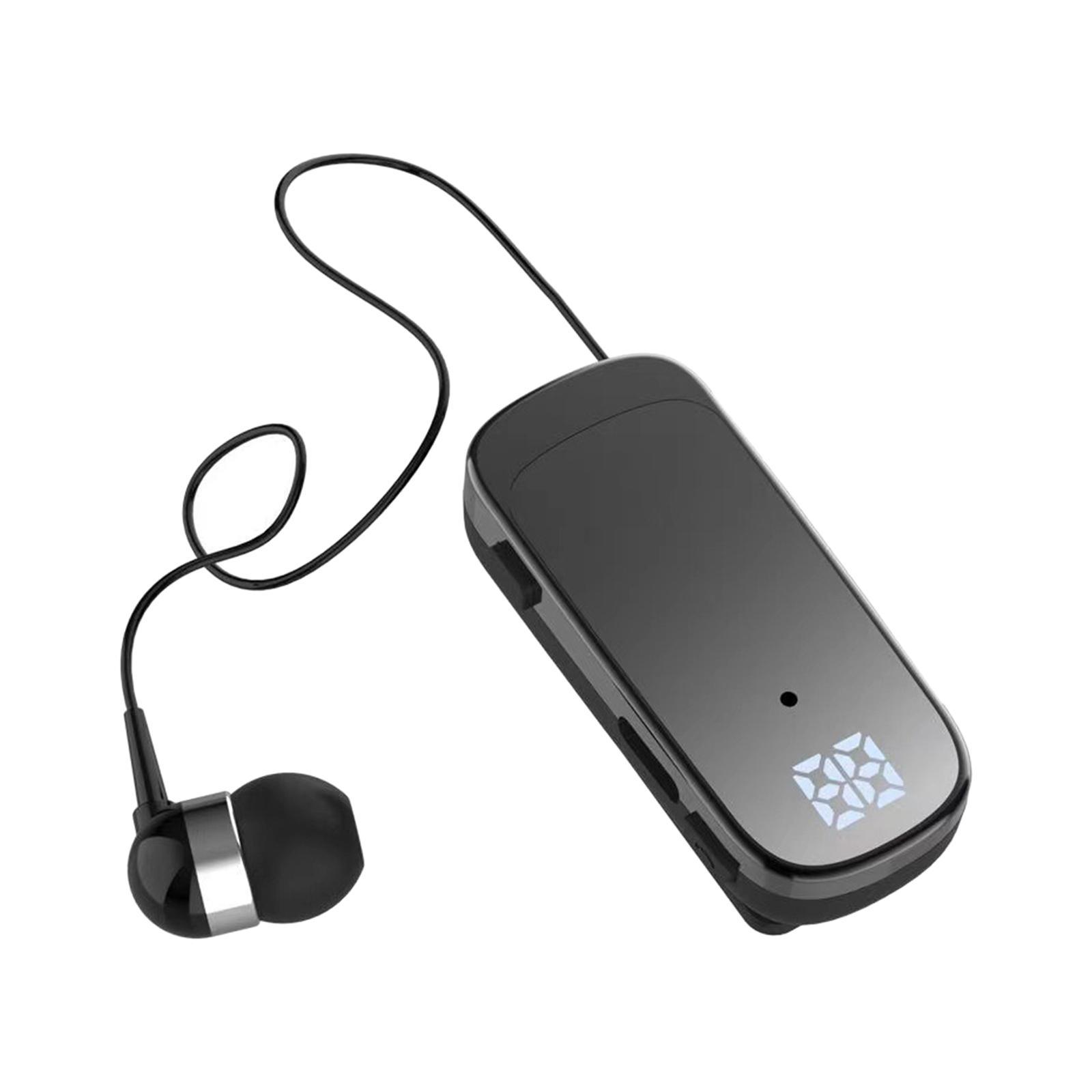 Earphones Sweatproof Retractable Cable for Meeting Recording Travel