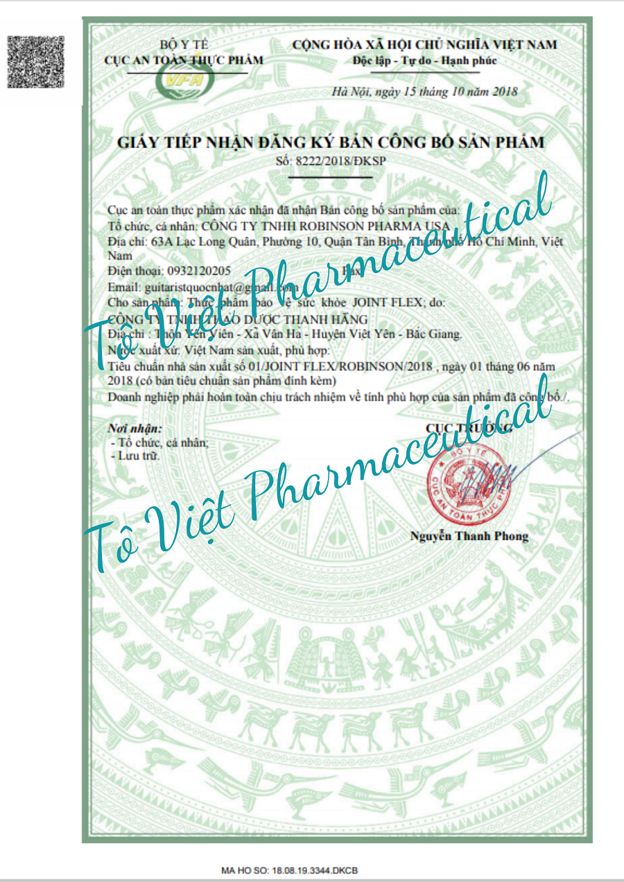 TPCN- Robinson Pharma USA- Joint Flex- Viên uống bổ xương khớp, ngừa viêm khớp, Giảm đau nhức, chống thoái hóa