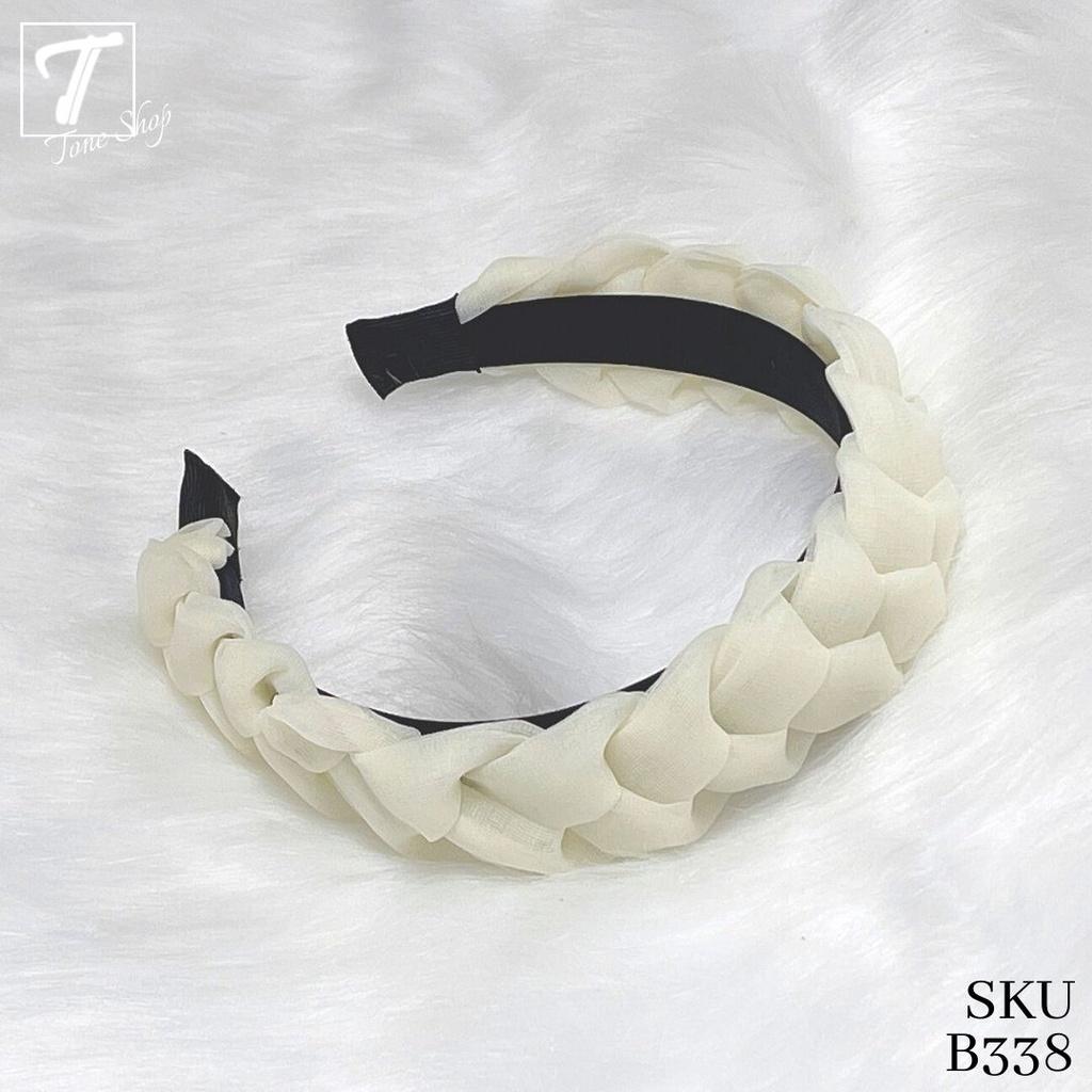 Băng đô cài tóc dạng tết công chúa màu trắng điệu đà thương hiệu Tone Shop - B338