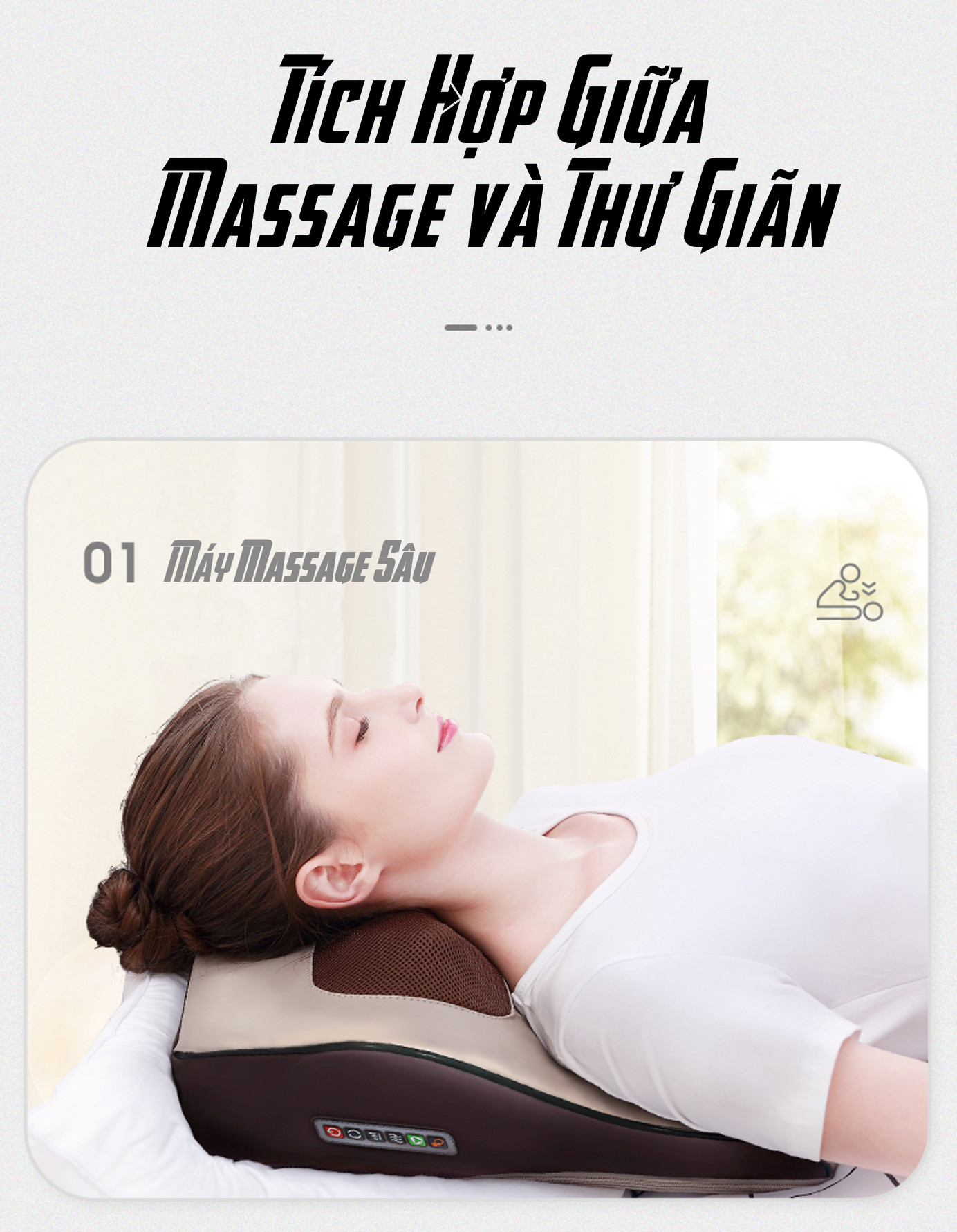 Đệm Gối massage kiêm tựa lưng đa năng, 20 bi, gối massage hồng ngoại phiên bản nâng cấp, massage vai, cổ, gáy, cột sống, chất liệu da pu dễ dàng vệ sinh, sạc pin và có thể cắm trực tiếp