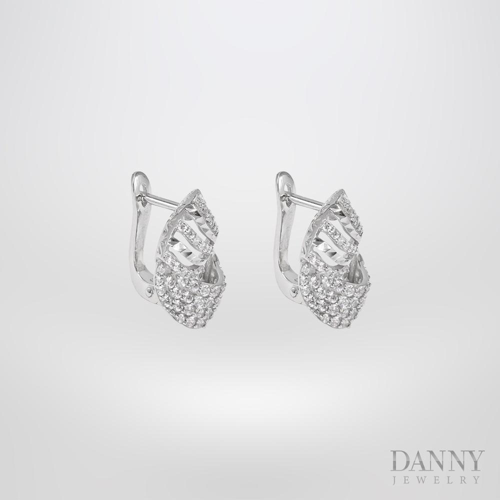 Bông Tai Nữ Bạc 925 Danny Jewelry Xi Bạch Kim Đính Đá CZ NI4GZ001