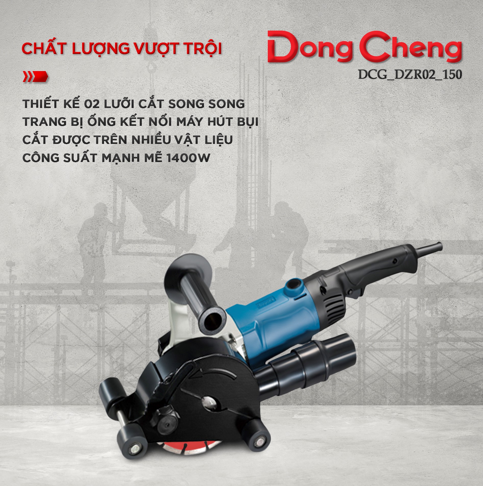 Máy cắt rảnh 2 lưỡi Dongcheng DZR02-150_Chính Hãng