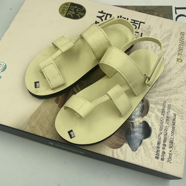 Giày xăng đan dép xăng đan sandal nữ màu kem-sandal đồng nai