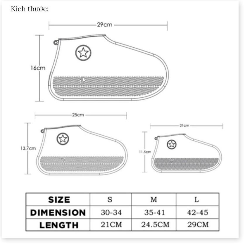 Bao giày silicon chống nước (2 Size)