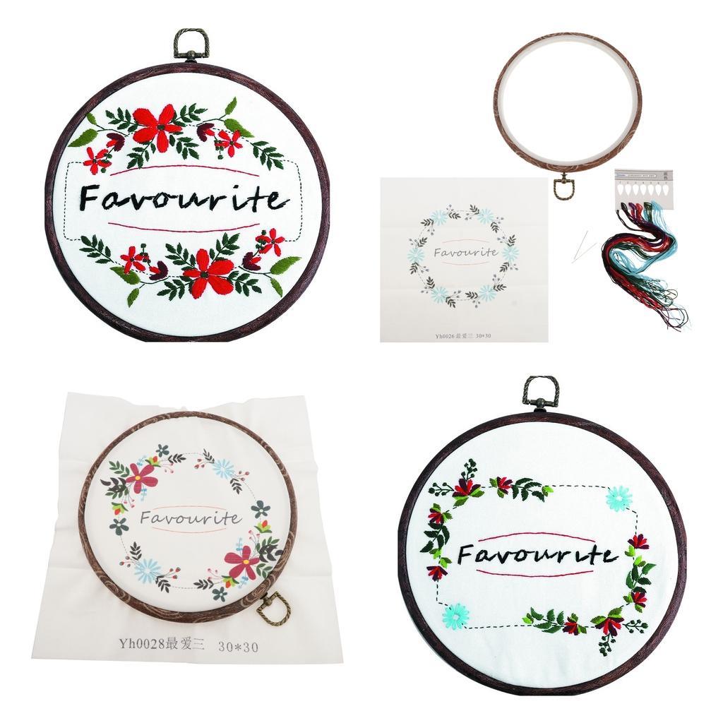 Embroidery Starter Kit Cross Stitch Kit with Embroidery Cloth and Printed Pattern, Instructions for Beginner
