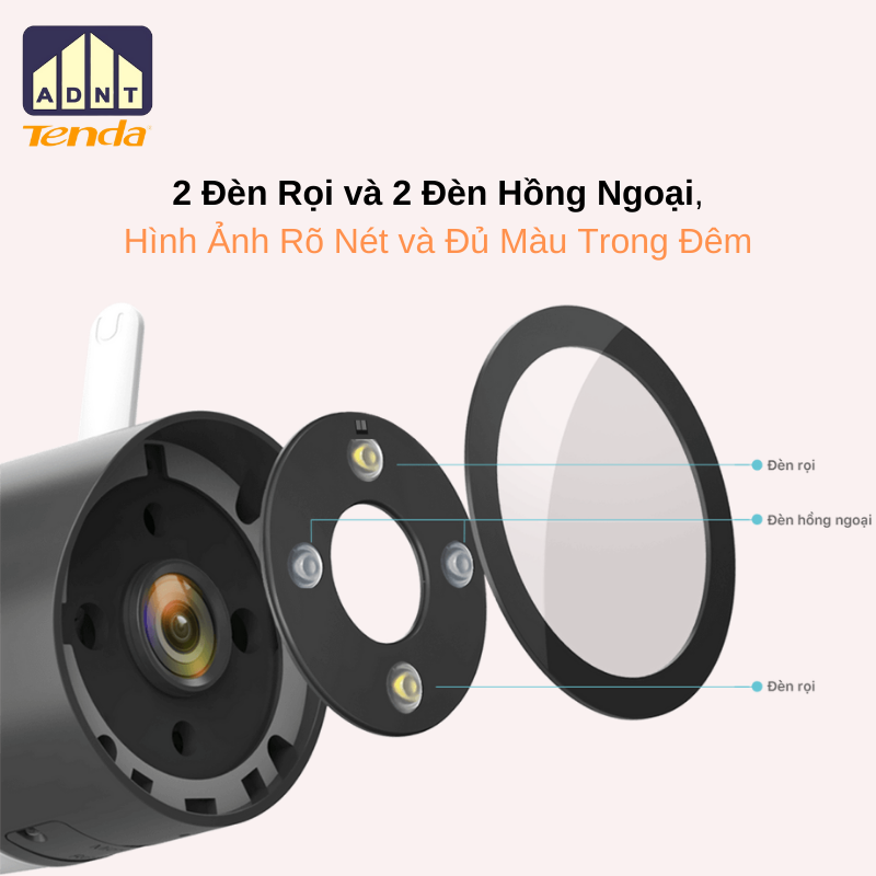 Camera wifi ngoài trời độ phân giải 2K CT6 3MB Tenda hàng chính hãng