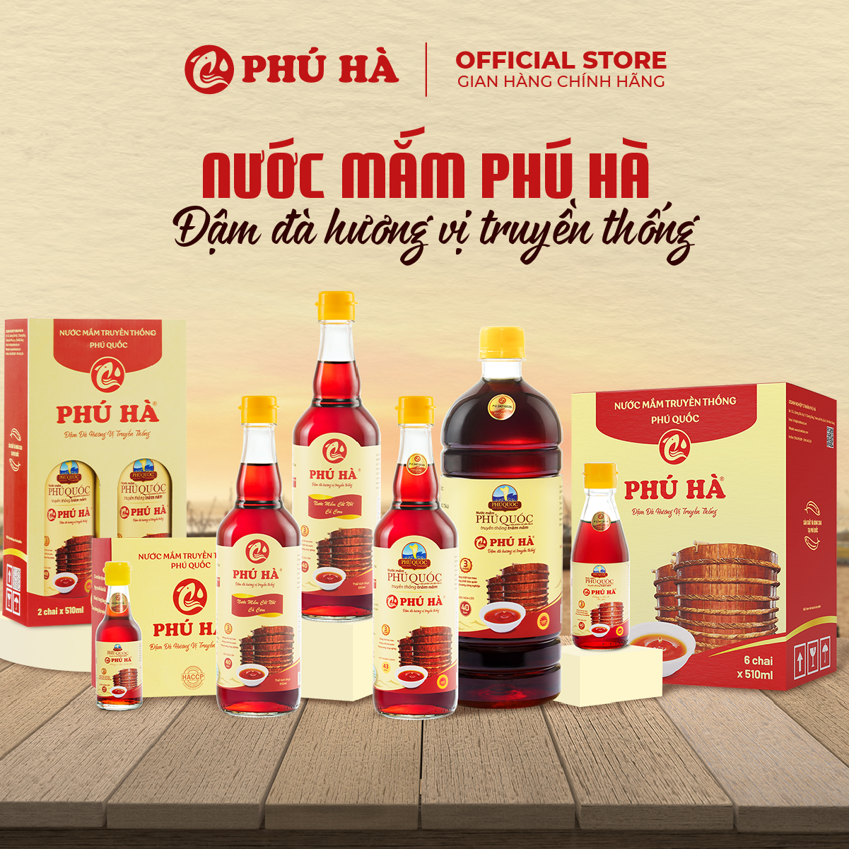 Nước mắm truyền thống Phú Quốc Phú Hà 43 độ đạm - Hộp 6 chai 60ml