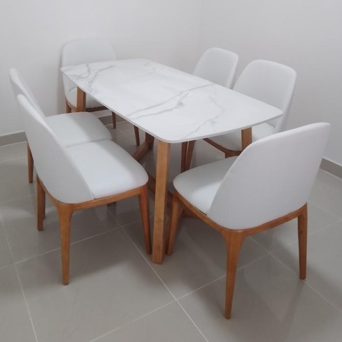 Bộ Bàn Ăn 6 Ghế Mặt Đá Nhập Khẩu Doxa BAK – 08