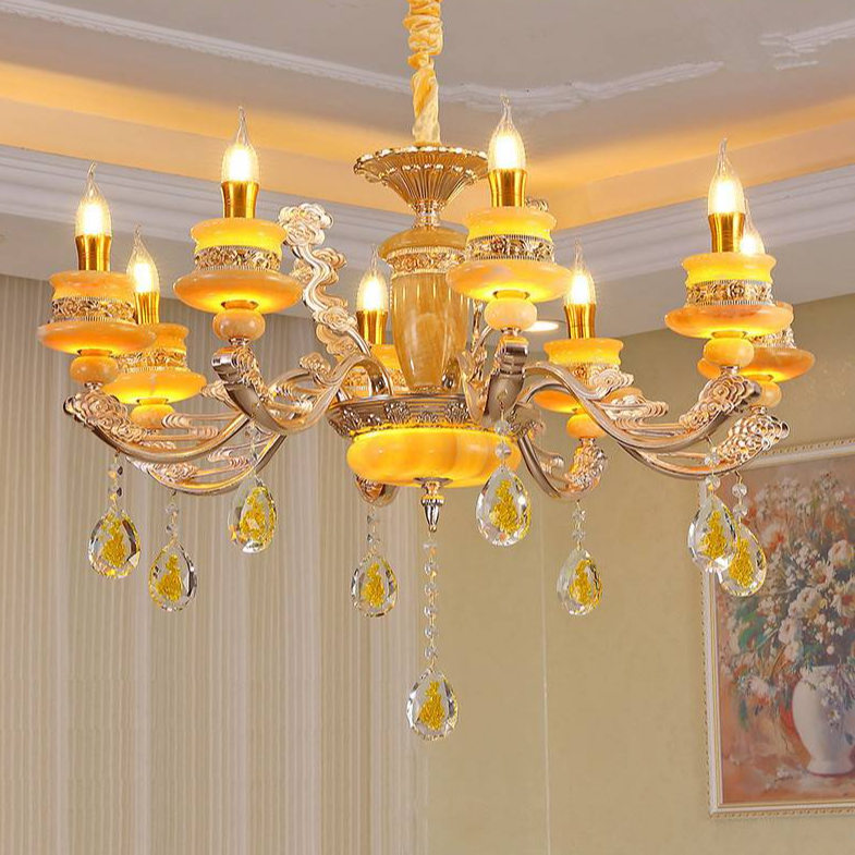 Đèn chùm Goldseee DEWRA phong cách sang trọng trang trí nhà cửa cao cấp loại 8 tay .