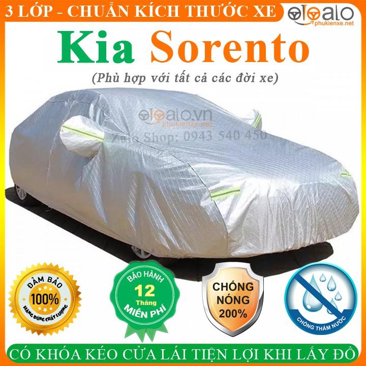 Bạt phủ xe ô tô Kia Sorento 3 Lớp Cao Cấp Chống Nắng Nóng Chống Nước Chống Cháy Chống Bụi