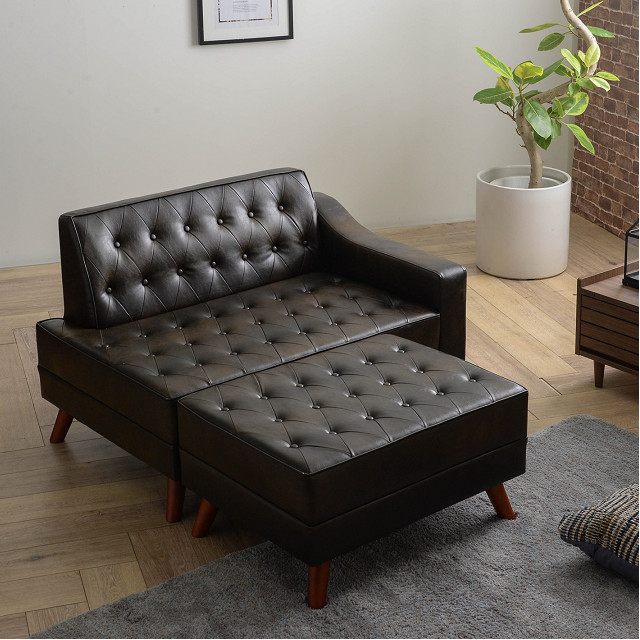 GHẾ SOFA DÀI GENNA COUCH JAPAN- MÀU NÂU ĐEN