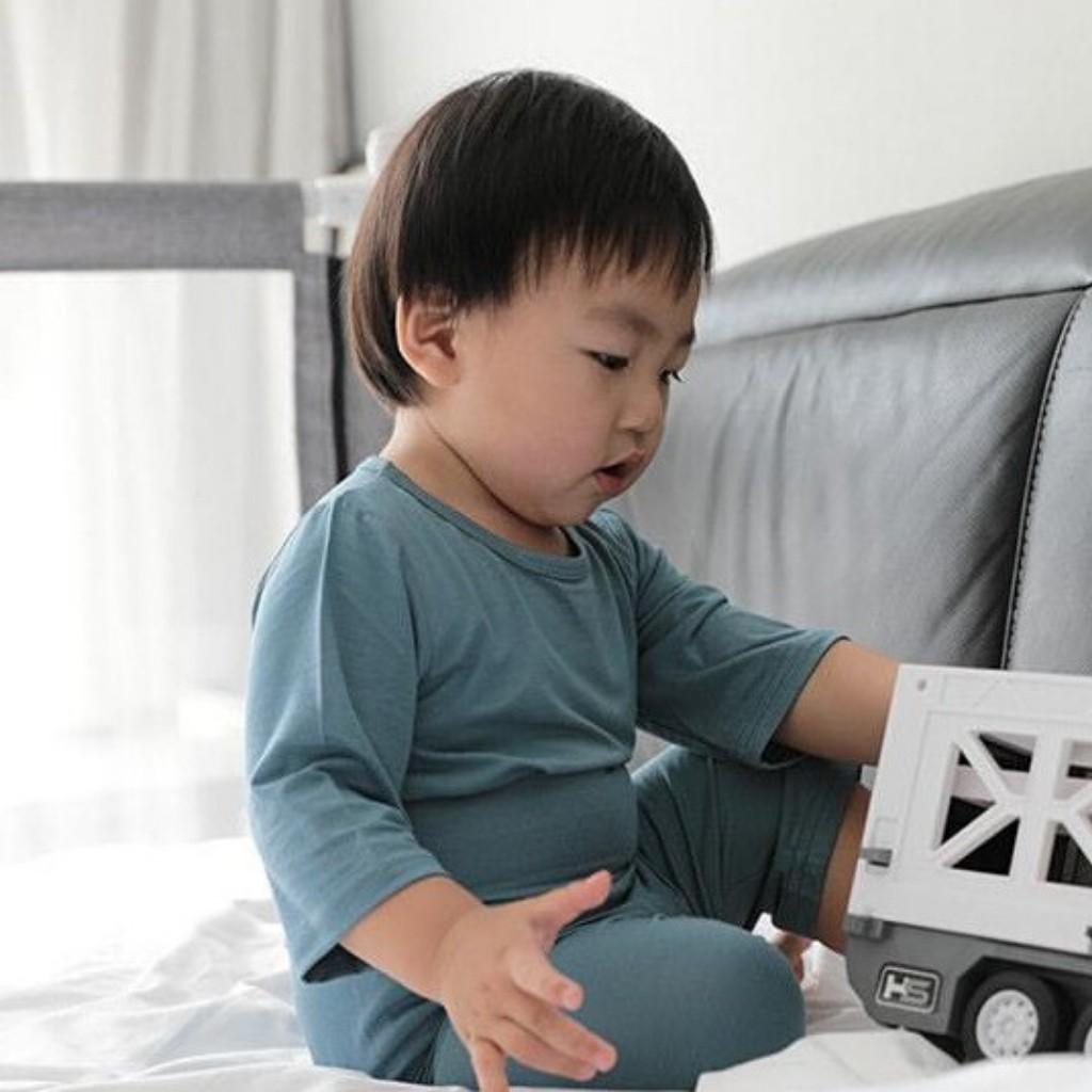 Quần Áo Trẻ Em FREE SHIP bộ Minky Mom tay lỡ cho bé trai bé gái chất thun lạnh siêu mềm mịn mát