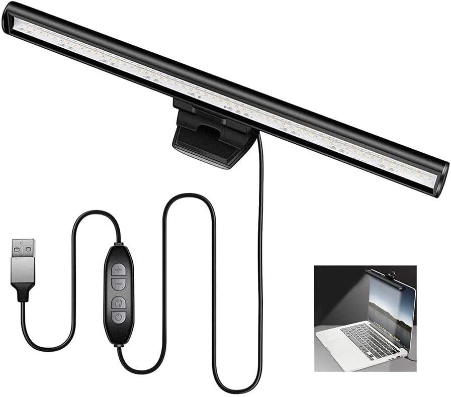 Thanh đèn màn hình máy tính xách tay, Đèn màn hình LED, Không bị lóa hoặc nhấp nháy, Đèn cấp nguồn qua cổng USB, Tiết kiệm không gian, Sử dụng tại nhà / văn phòng / quán cà phê