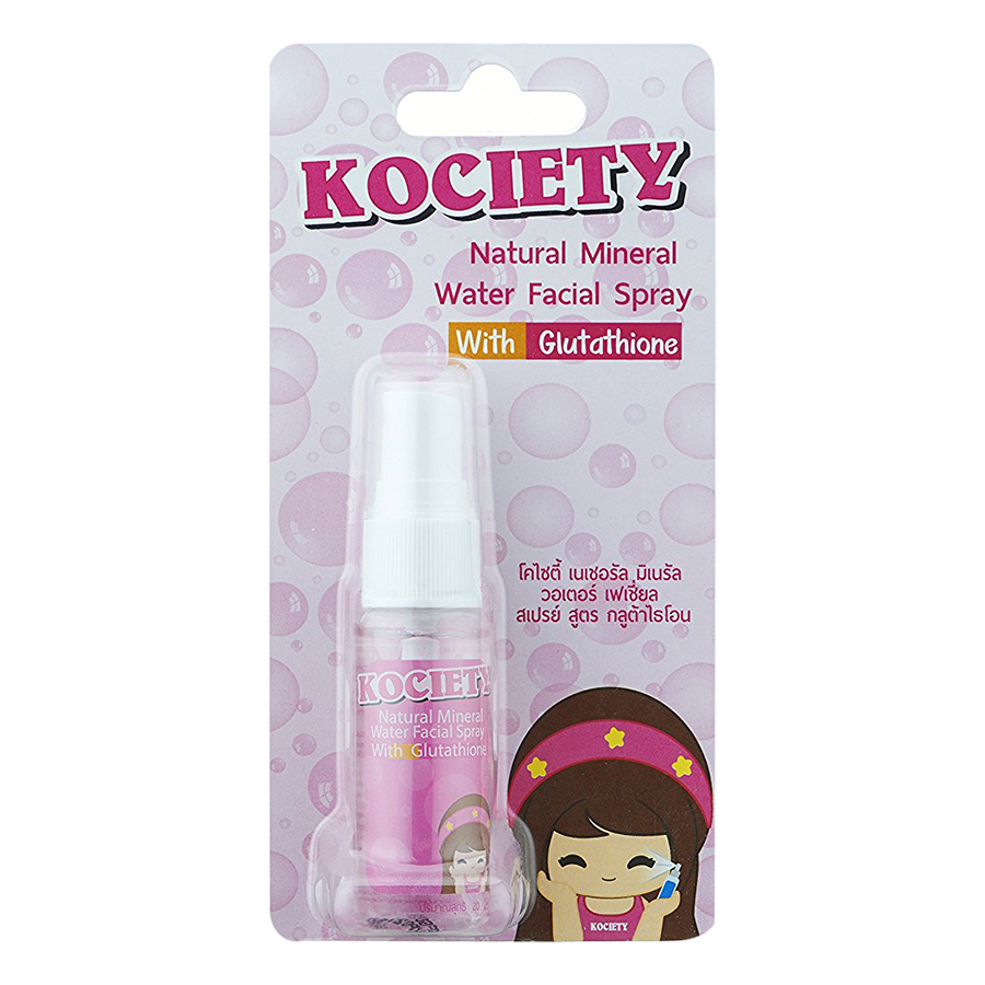 Nước Khoáng Xịt Rửa Trắng Da Mặt Với Gluta Kociety MK010 (20ml)