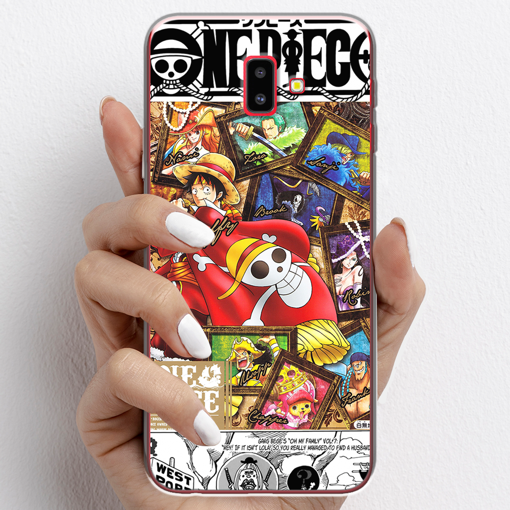 Ốp lưng cho Samsung Galaxy J6 2018, Samsung Galaxy J6 Plus nhựa TPU mẫu One Piece cờ đỏ