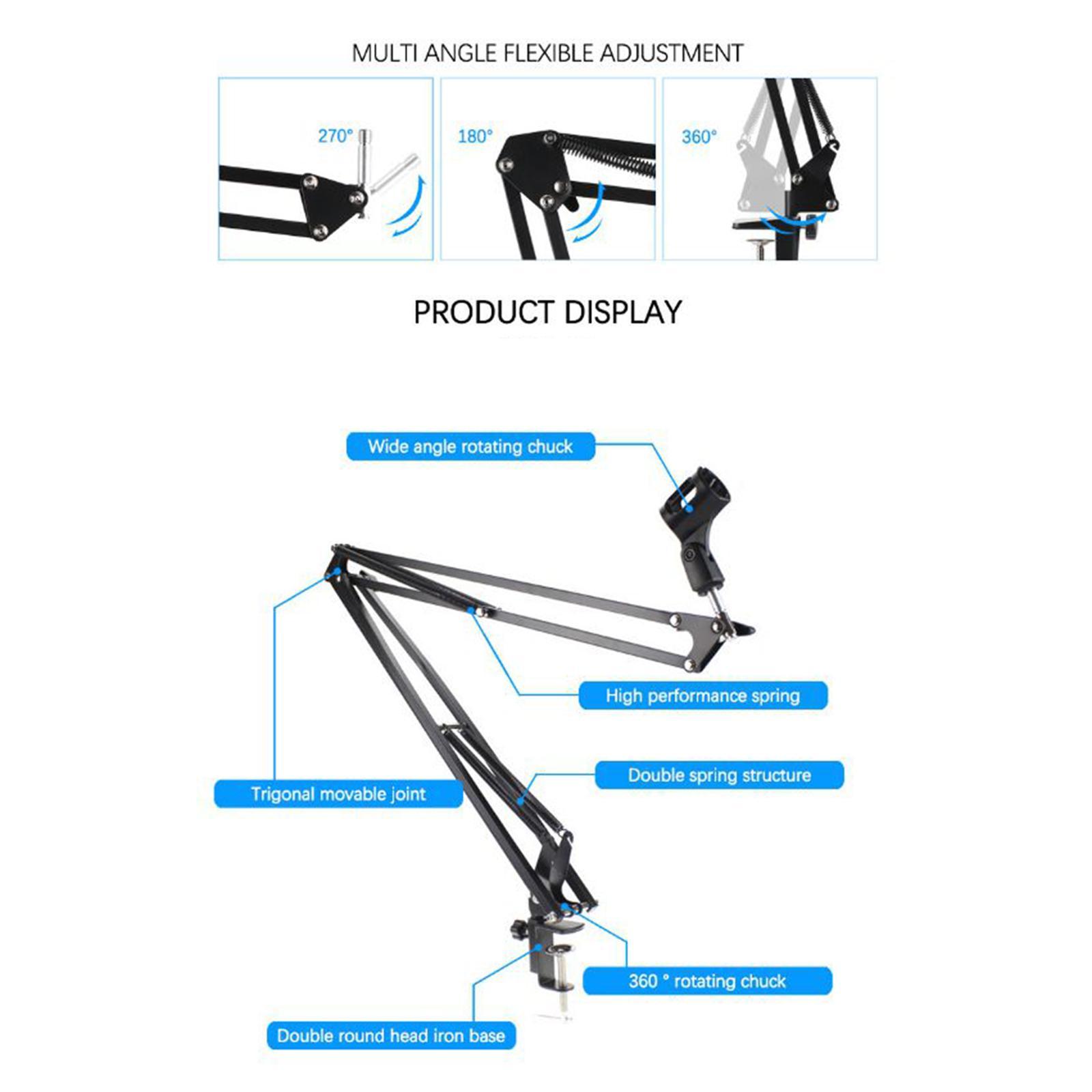Microphone Arm Stand, Heavy Duty Mic Arm Microphone Stand Scissor Boom Stands