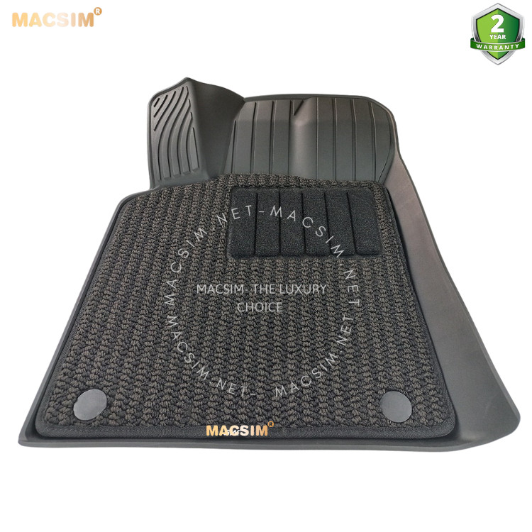 Thảm lót sàn 2 lớp xe ô tô Porsche Macan 2013- đến nay Nhãn hiệu Macsim 3W chất liệu nhựa TPE đúc khuôn cao cấp - màu đen
