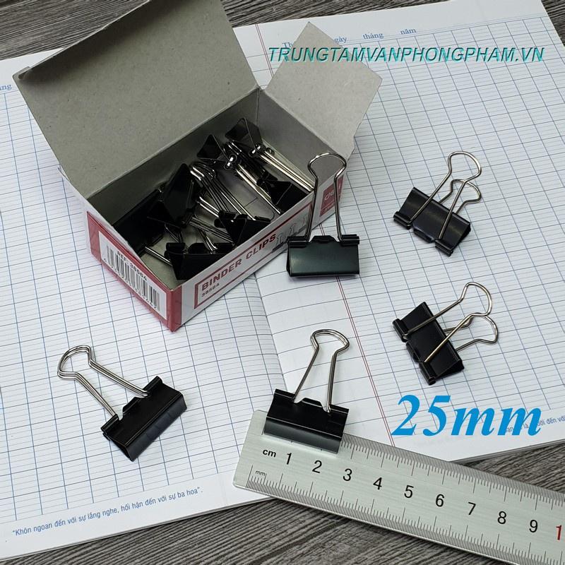 Kẹp bướm đen 25mm kẹp giấy Binder Clips - Double Clip - Hộp 12 cái