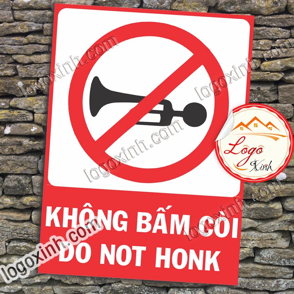 LOGO TEM STICKER BIỂN BÁO CẤM KHÔNG ĐƯỢC BẤM CÒI - DO NOT HONK - BIỂN CẢNH BÁO, BIỂN CẤM