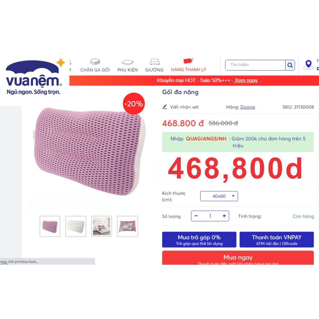 Gối ngủ đa năng 2 trong 1 đặc biệt mềm mại và siêu thoáng mát Dream Pillow 40x60cm màu xanh