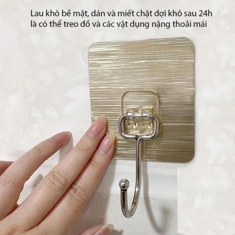 Set 10 Móc dán tường màu vàng và mầu đen siêu dính và 10 Móc Treo Vật Dụng Dán Tường