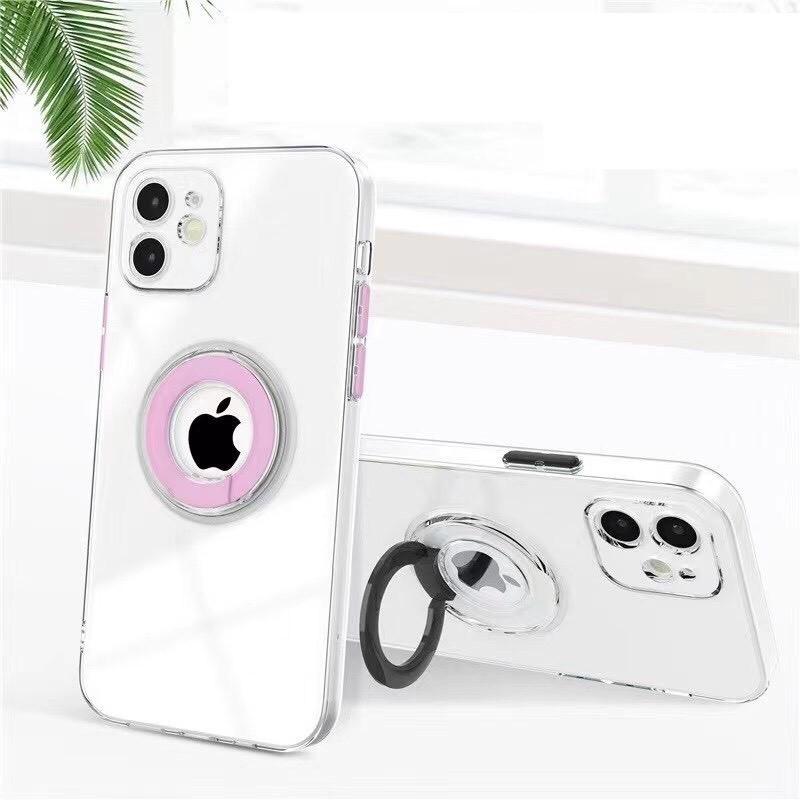 Ốp lưng dẻo trong suốt kèm iring màu, nút màu dành cho Iphone 7plus/8plus/x/xs/xsmax/11/11promax, 12promax