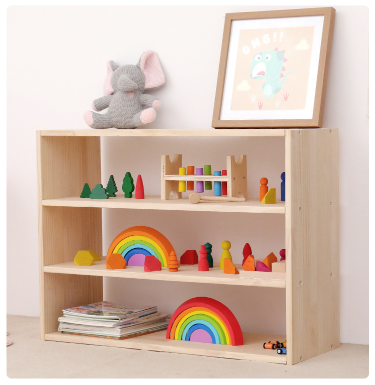 Kệ Đựng Đồ Chơi Giá Sách Montessori 3 Tầng Trang Trí Phòng Trẻ Em Tạo Không Gian Gọn Gàng Sang Trọng Cho Bé