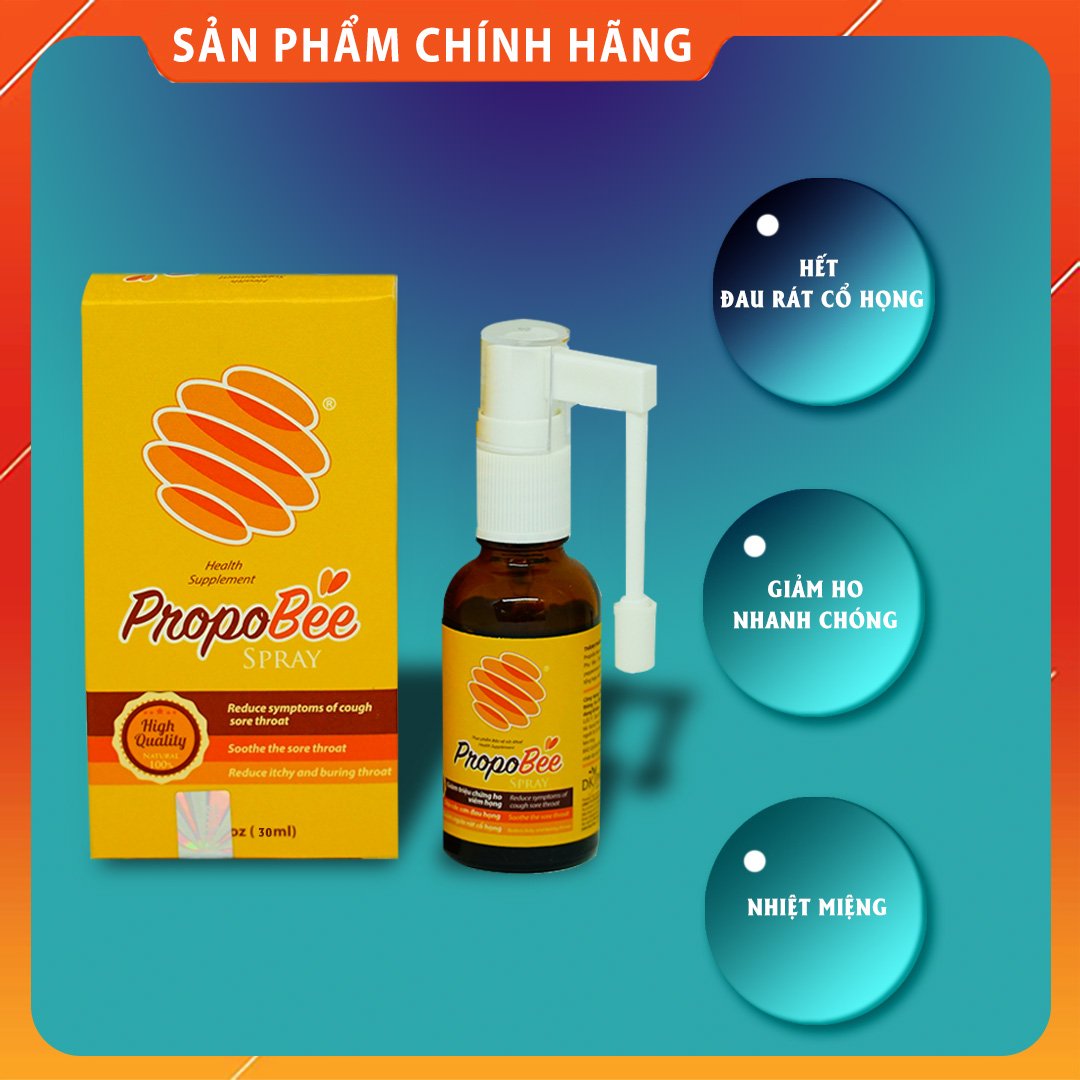 Xịt họng keo ong DK Pharma làm dịu các cơn ho, ngứa họng, đau rát họng PropoBee Spray 15ml, 30ml