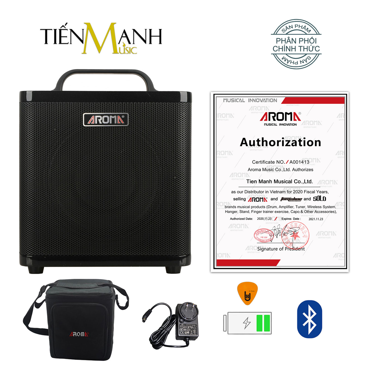 Amply Aroma AG-40A - Loa Ampli Guitar AG40A Amplifier AG40 - Kèm Bao Đựng, Móng Gẩy DreamMaker
