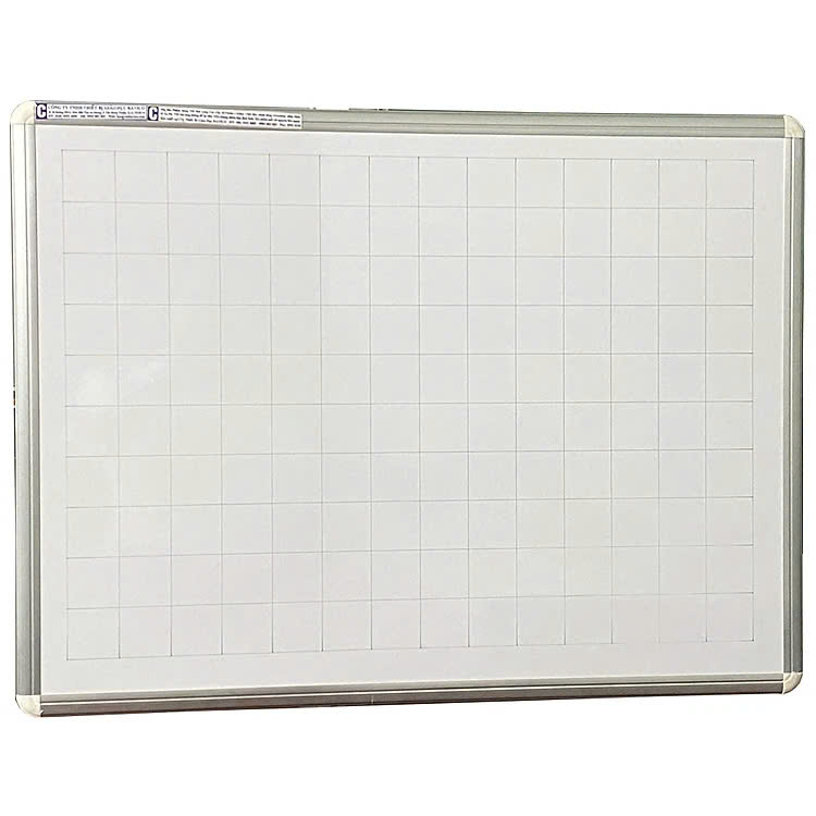 Bảng Viết Bút Lông Polyester Taiwan Bavico Trắng - Có kẻ ô ly vuông - Kích thước 60x100cm
