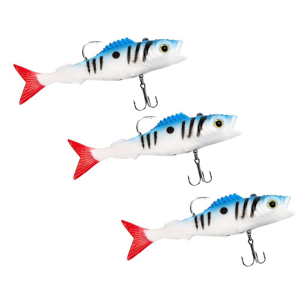 3Pcs Lifelike 3D Eyes Simulation Soft Fishing Lure 12cm Artificial Bait Swimbaits