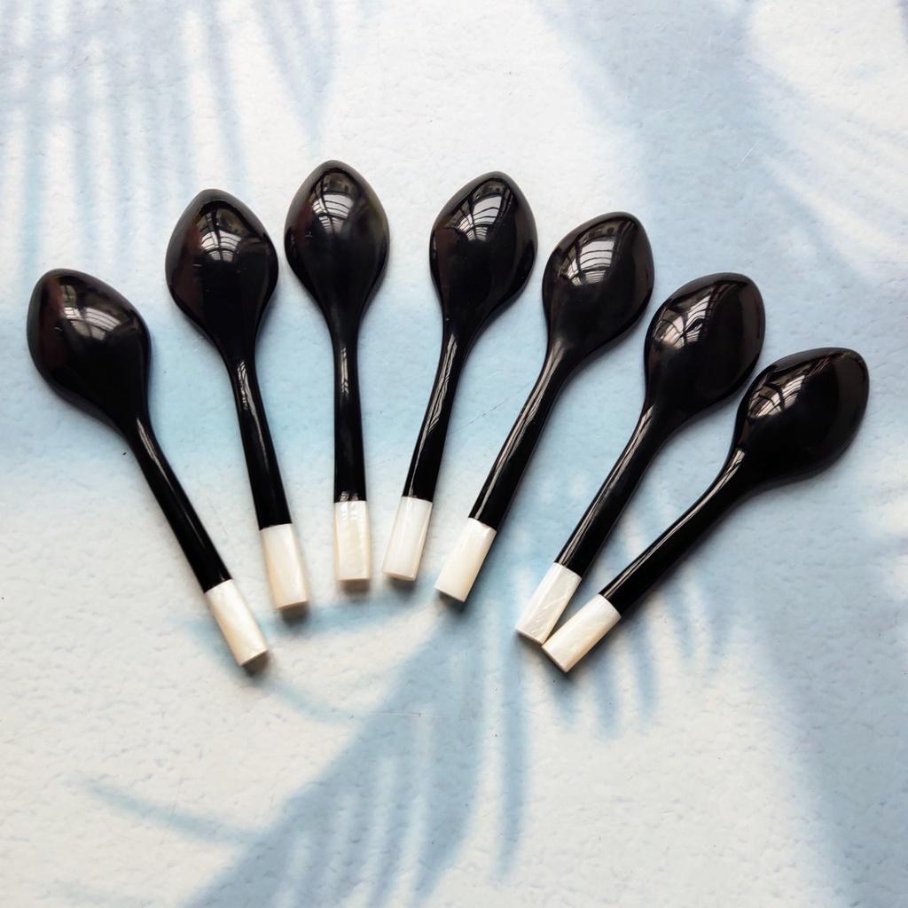 Thìa Sừng Mini Cán Trai Trắng, Thìa Xúc Nhỏ, Xúc Gia Vị, Sữa Chua, Chụp Ảnh Decor Xinh Xắn
