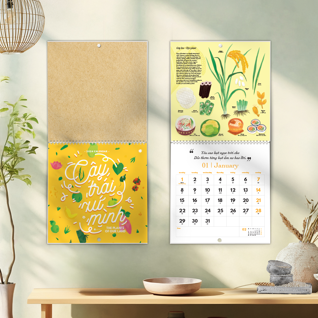 Lịch treo tường 2024 SDstationery Cây Trái Xứ Mình – The Plants of Our Land | Thiên nhiên, văn hóa Việt Nam