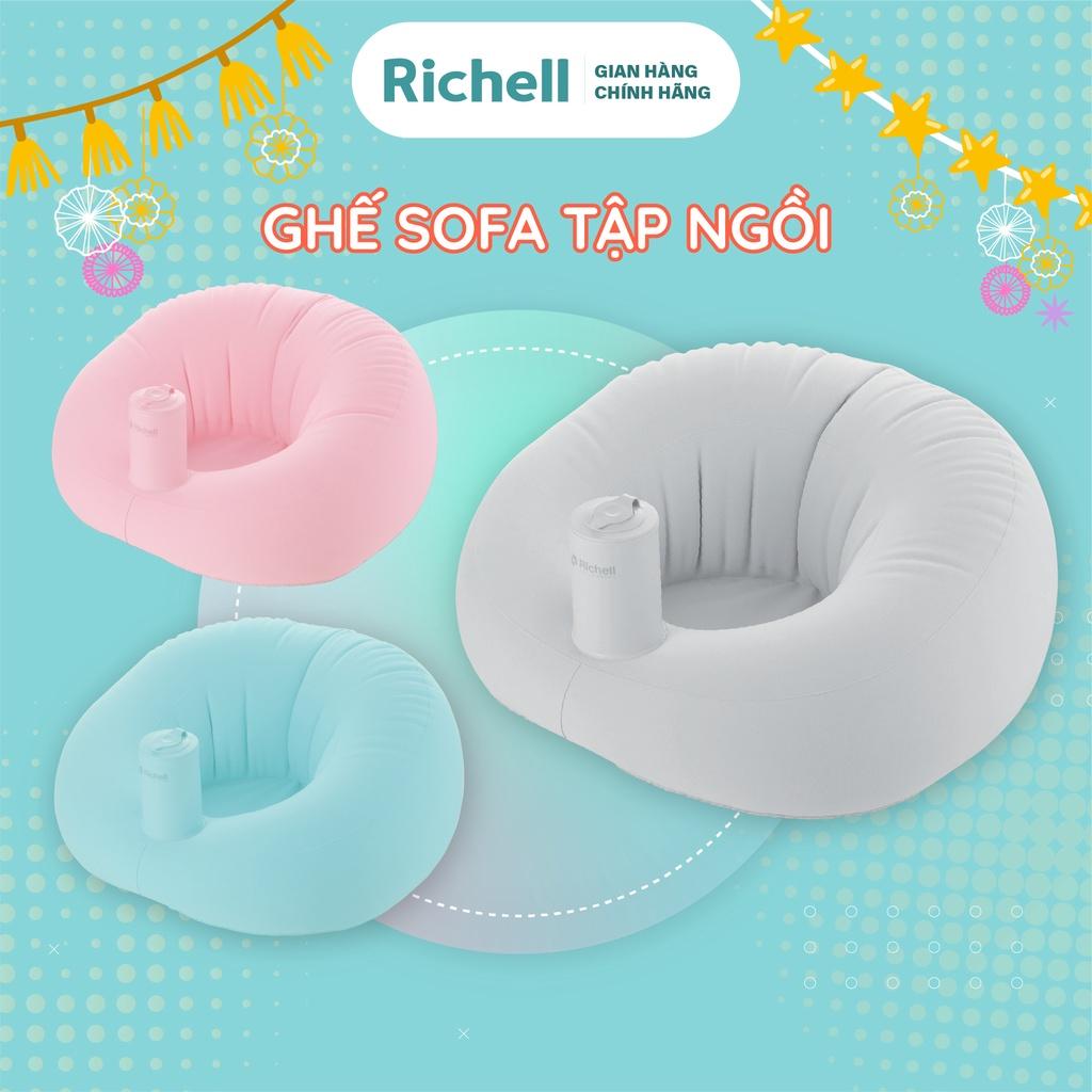 Ghế sofa tập ngồi Richell Nhật Bản cho bé từ 7 tháng tuổi không cần dụng cụ bơm | Baby