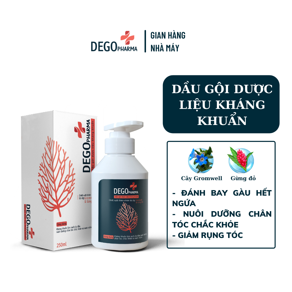 Combo Dầu Gội Xả Gừng Đỏ DEGO PHARMA 250ml - Giảm Rụng Tóc & Giúp Tóc Suôn Mượt