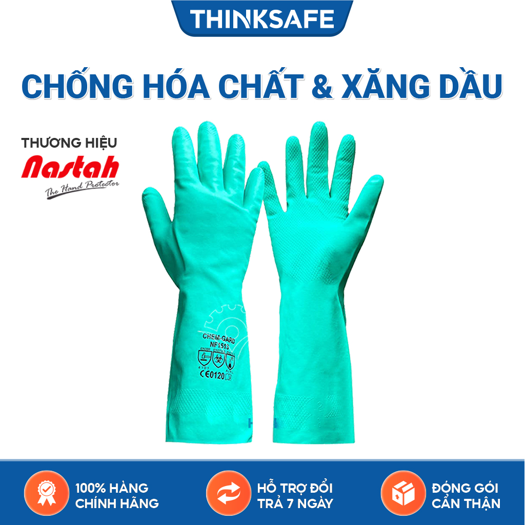 Găng tay chịu dầu Nastah NF1513 chống hóa chất, thoáng êm tay xuất xứ Malaysia