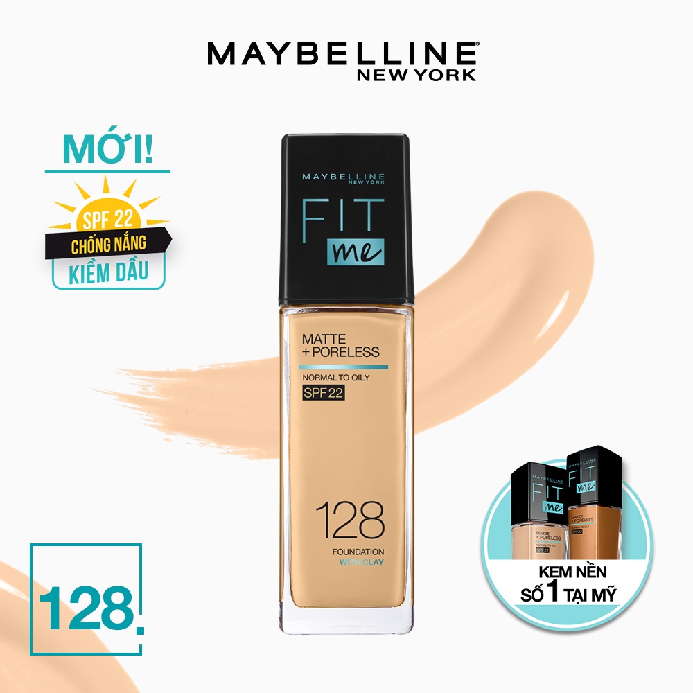 Kem Nền Mịn Nhẹ Kiềm Dầu Fit Me Maybelline New York Matte Poreless Foundation 30ml