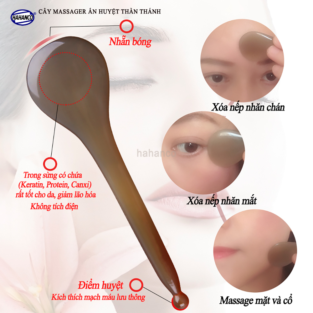 Cây Mát xa ấn huyệt bằng sừng thần thánh Đầu tròn đánh bay vết nhăn da mặt - Chăm sóc sức khỏe