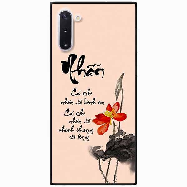 Ốp lưng in cho Samsung Note 10 Mẫu Thư Pháp Nhẫn Nền Hồng