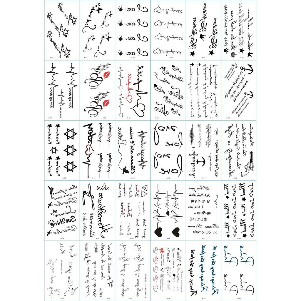 Zxcombo 30 tấm xăm dán tatoo