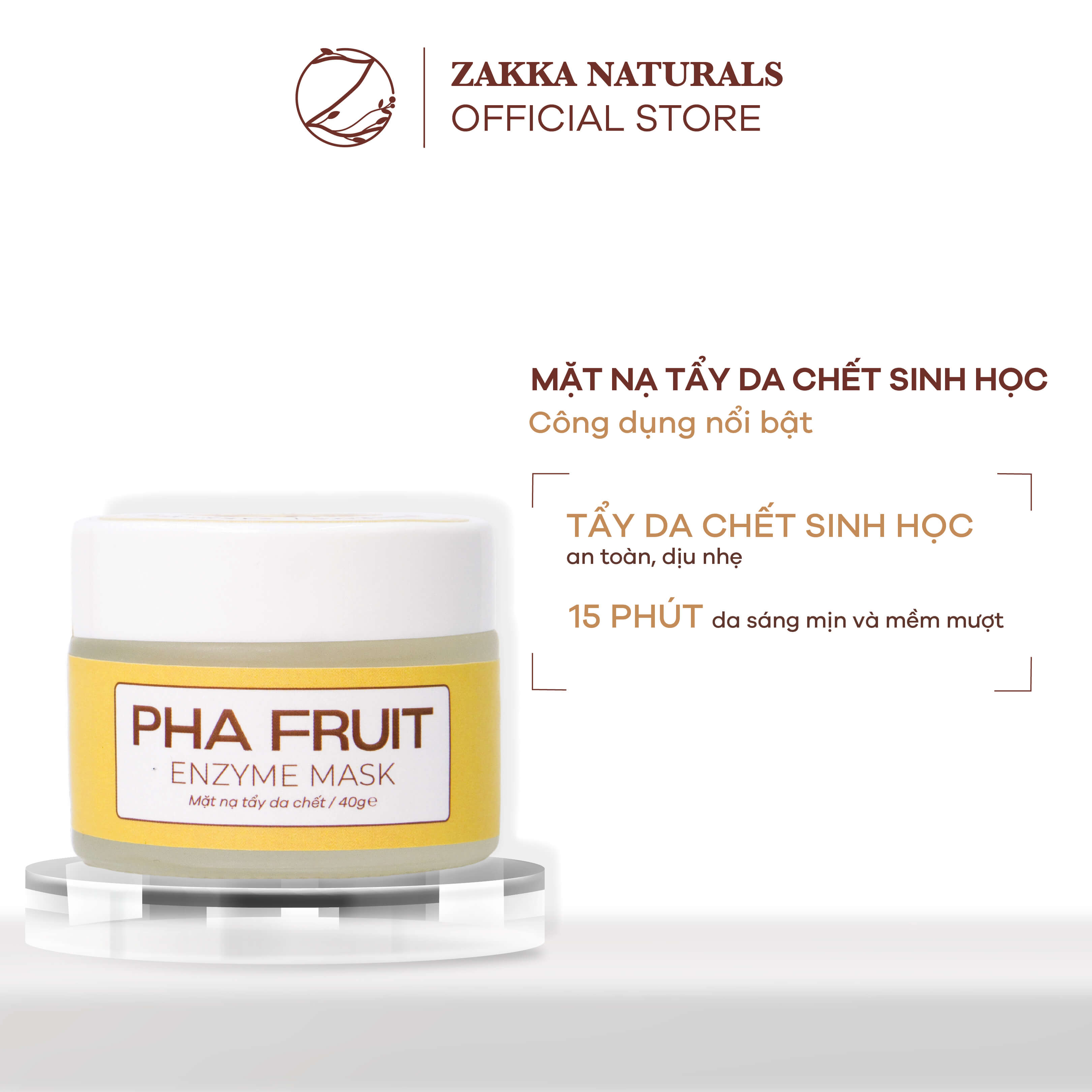 Mặt Nạ Enzyme Trái Cây Làm Sạch, Tẩy Tế Bào Chết Cho Da - PHA Fruit Enzyme Mask 40g Zakka Naturals