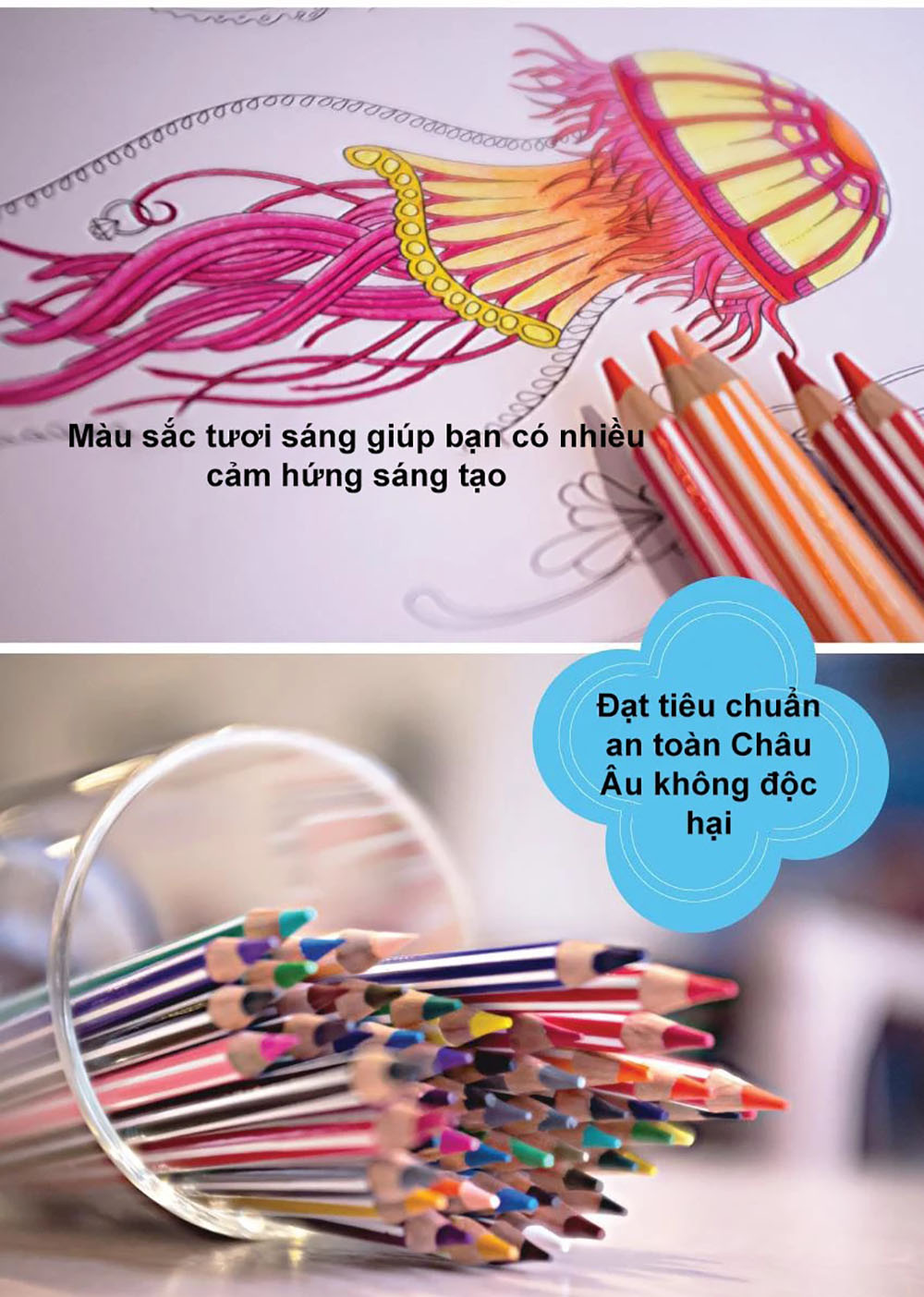 Bộ chì màu Swans 24 màu - Hộp 24 màu + Tuyển tập tô màu SVCB (CLP1869-24B)