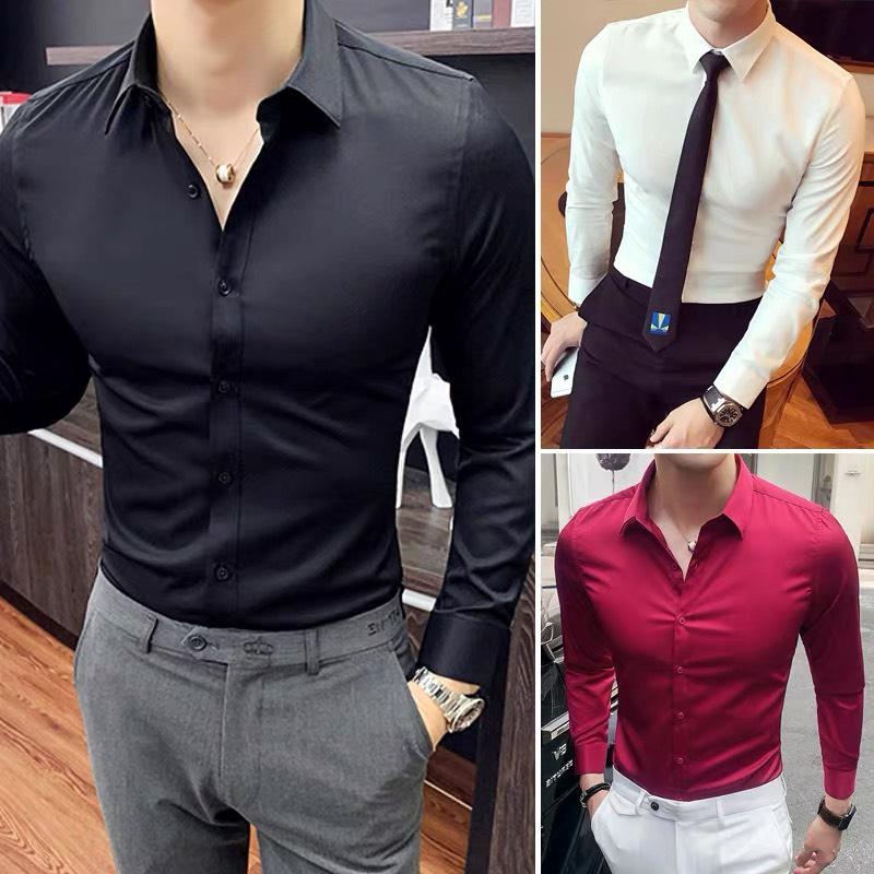 Áo Sơ mi nam dài tay cao cấp đủ màu công sở dự tiệc vải cotton lụa mịn thoáng mát chống nhăn