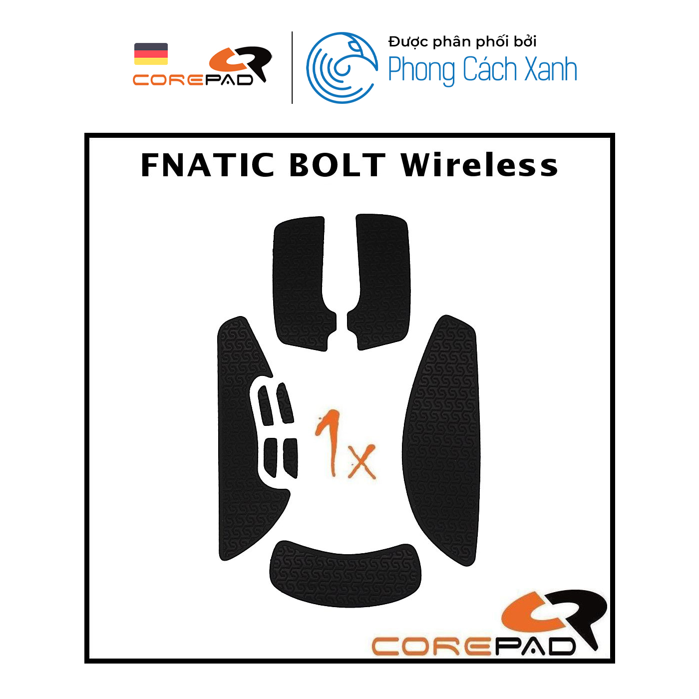 Bộ miếng dán chống trượt Corepad Soft PRO Grips Fnatic BOLT Wireless - Hàng chính hãng