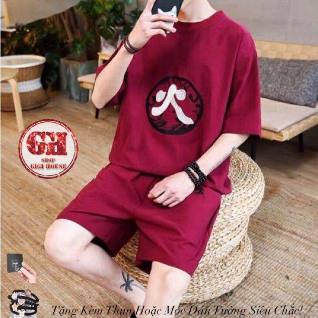 Đồ Bộ Đùi Nam, Nữ Form Rộng Unisex In Chữ Nho