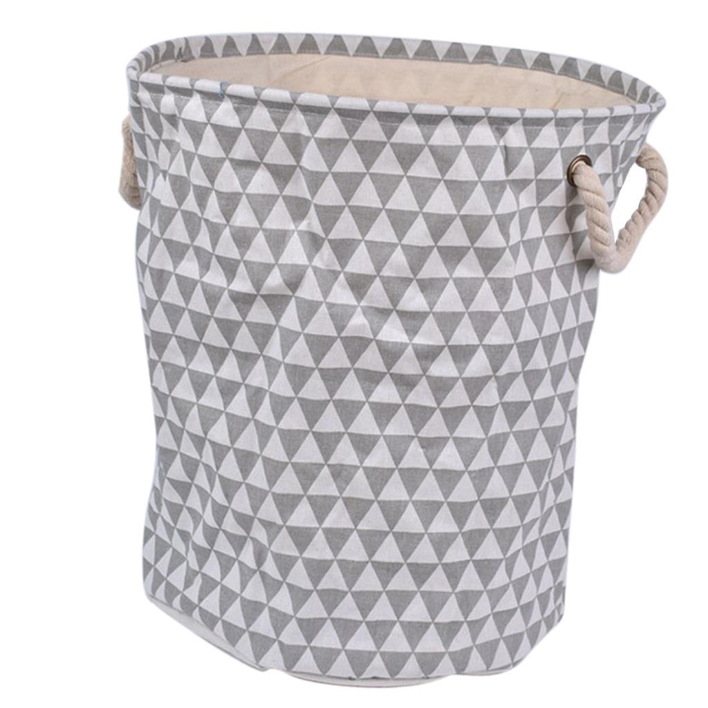 Linen Cotton Laundry Basket Clothes Storage Hamper Toy Bucket Organizer