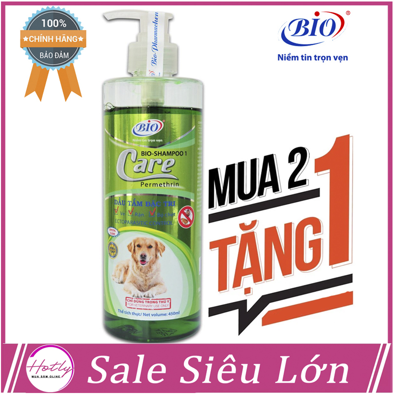 MUA 2 TẶNG 1 Sữa Tắm Tiêu Diệt Ve, Rận ,bọ chét Bio Care 450ml-79302