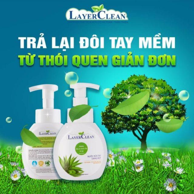 {TIN DÙNG} Nước Rửa Tay Diệt Khuẩn Tạo Bọt Hữa Cơ 330ml Organic Layer Clean Tinh Chất Lô Hội An Toàn Cho Da